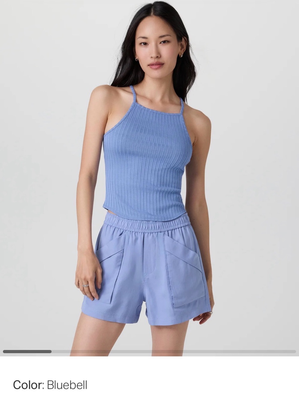 Vuori woman’s SL marina Rib Tank in Bluebell-medium